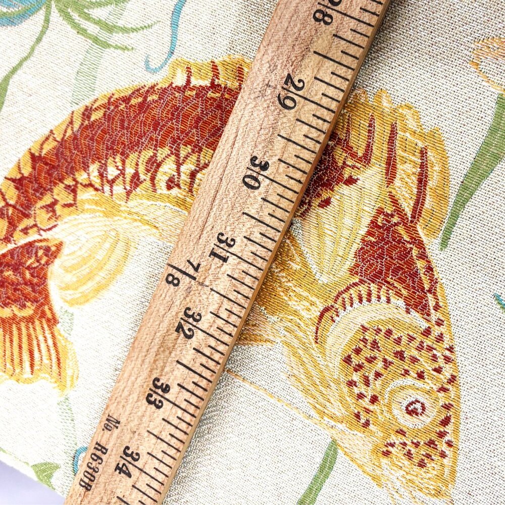 Koi Japanese inspired Jacquard woven Upholstery Fabric Remnant 40" x 52" NWOT - Picture 9 of 15